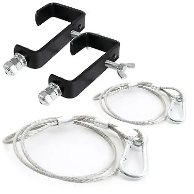 2x Beamz Metal Safety Wires + 2x Black G-Clamps For Lighting • £28.99