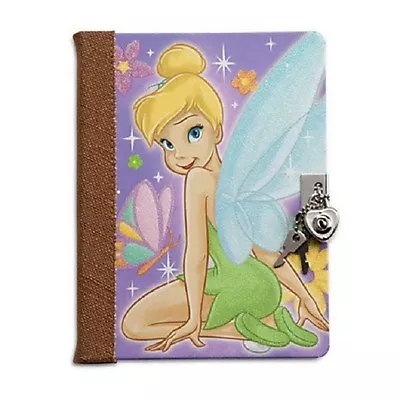$125.08 • Buy Disney Store Tinker Bell Journal Diary Lock Key Tink Fairies New