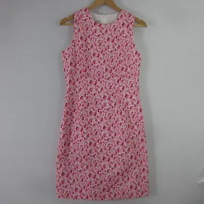 Vtg Laura Ashley Womens 10 Pink Floral Sleeveless Empire Waist Cotton Dress • $69.99