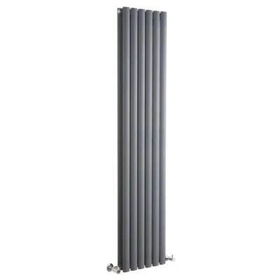 £120 • Buy Milano Aruba Double Vertical Radiator Anthracite 1600mm X 354mm Including Valves