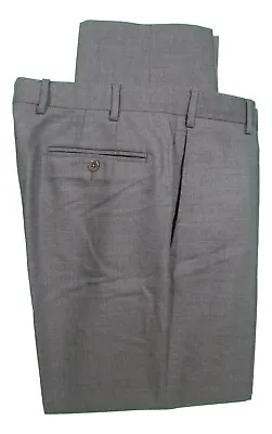 Zanella Devon Mens Grey Flat Front Wool Dress Pants 34 35x31 • $54.36