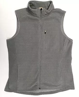 Duluth Trading Vest Men Size L Gray Zip Up Sleeveless Sweater Chest Pocket Work • $14.99