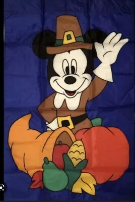 Vintage Mickey Mouse Thanksgiving Decorative Garden Flag Disney 90’s New • $12