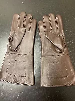 NEW Brown Leather Gauntlet Gloves - Size XL - Excellent Civil War Steampunk • $21.99