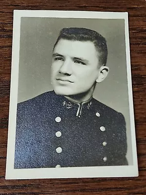 Vintage Handsome Guy Military Black White Snapshot Navy Photo • $6.74