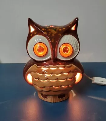 Vintage Ceramic Owl Table Lamp Night Light Retro Mid Century Modern Decor • $38.99