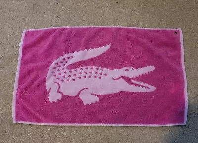 Lacoste Pink Rose Towel 100% Cotton Big Crocodile Logo • £23.71