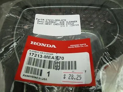 OEM Honda VTX1300 Air Cleaner Filter 17213-MEA-670 • $28.25