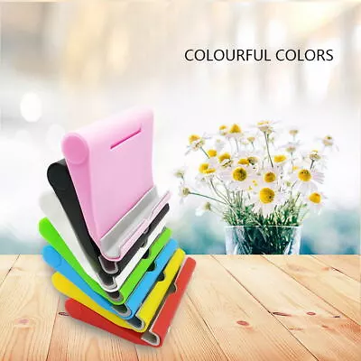 Mobile Phone Folding Portable Tablet Universal Desk Stand Holder - 7 Colours • £2.79