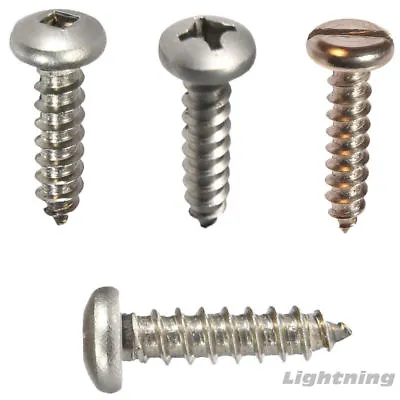 Stainless Steel Sheet Metal Tapping Screws Pan Head Grade 18-8 Quantity 50 Pc • $11.04