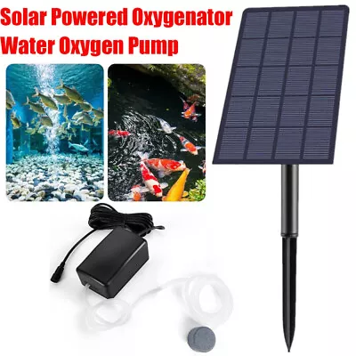 Solar Powered Oxygenator Water Pump Air Pump Aerator Pond Fish Tank Aquarium USA • $18.95