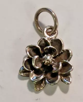 Magnolia Flower  .925 Sterling Silver Charm (1.33  GRAMS)  ETC525 • $19.99