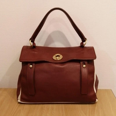 $390 • Buy Yves Saint Laurent YSL Muse Two Shoulder Tote Bag Brown Beige Leather 