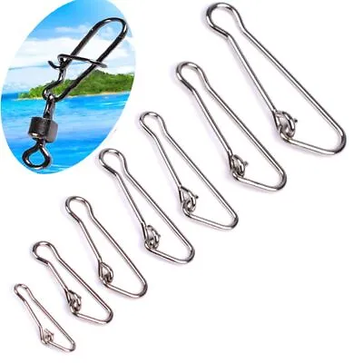 $11.26 • Buy Steel Line Tackle Barrel Swivel Fast Clip Lock Fishing Hanging Snap Connector
