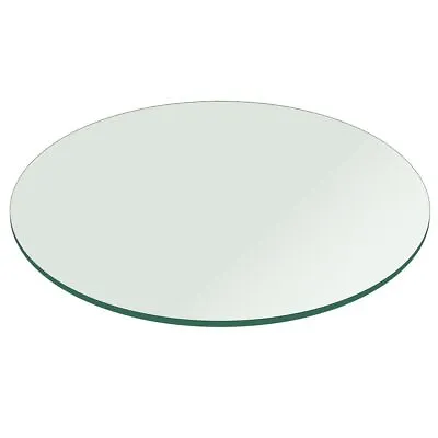 $61.99 • Buy 1/2  Inch Thick Clear Tempered Round Glass Table Top With Flat Polished Edge