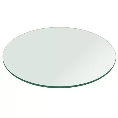 $61.99 • Buy 1/2  Inch Thick Clear Tempered Round Glass Table Top With Flat Polished Edge