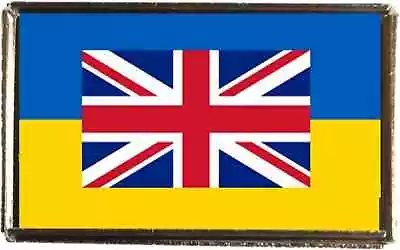 Ukraine & Union Jack Silver Colour Badge With A Velveteen Gift Bag • £3.99