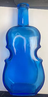 Wheaton NJ Vintage Glass Violin Cello Bottle 7   Blue • $4.99