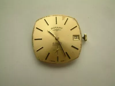 Vintage GENTS ROTARY Hand Winding Wrist Watch Movement Came Out Of 9ct Gold Case • £34.99