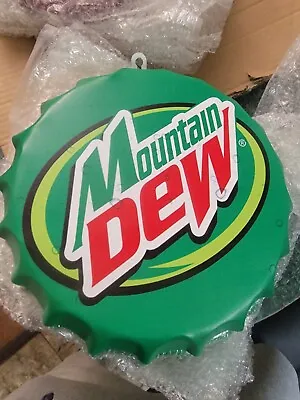 New Mountain Dew Bottle Cap Tin Metal Sign Man Cave Bar Decor Sign • $18.77