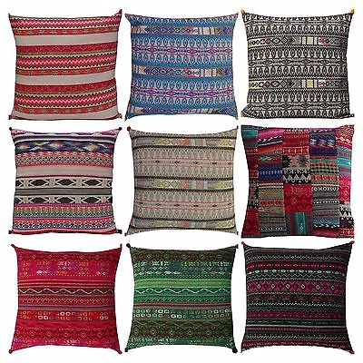 £8.99 • Buy Indian Handmade Ethnic Hand Woven Floor Pillow Bohemian Cushion Cover 40cmx40cm