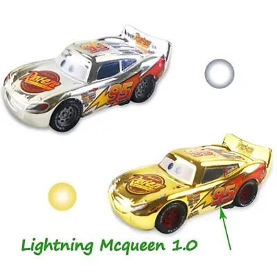 2Pack Disney Pixar Cars 1:55 Gold Silver Lightning McQueen  Diecast Toy Car GIFT • £13.99