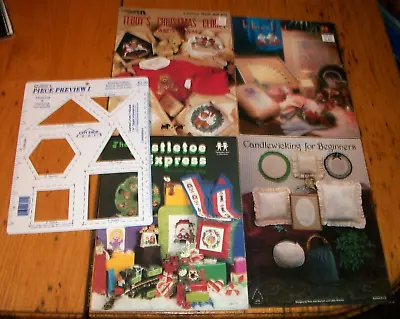Vintage Lot Of 4 ~ Quilting Pattern Books + Quilting Template ~ (Lot CP9) • $12.99