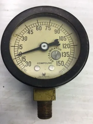 Vintage Jas P. Marsh Compound Gauge-vacuum/pressure-great Shape!! • $31