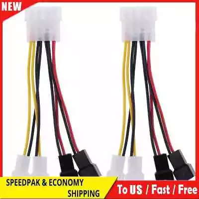 2pcs 4-Pin Molex To 3-Pin Fan Power Cable Adapter Connector 12v*2 / 5v*2 • $5.38