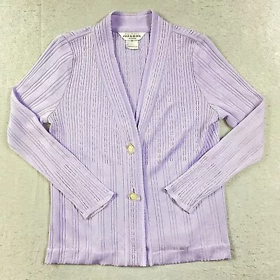 Exclusively Misook Cardigan Sweater Womens Small Petite Purple Button Front • $44.99