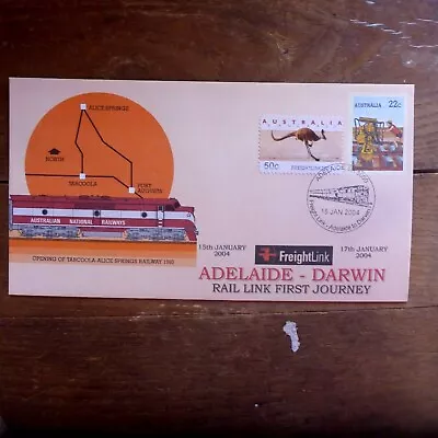 Freightlink Adelaide- Darwin Rail Link  Tied Cps Stamp Adelaide  Tarcoola Pse • $7