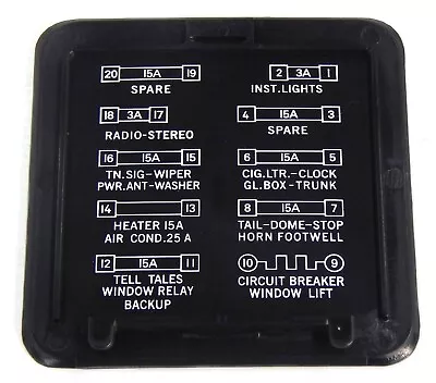 $41.25 • Buy Holden Kingswood Monaro Gts Hq Hj Hx Hz Under Dash Fuse Box Cover Lid