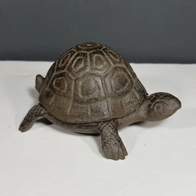 Vintage Cast Iron Turtle Trinket Box Tortoise Key Hider Removable Shell 4  • $20