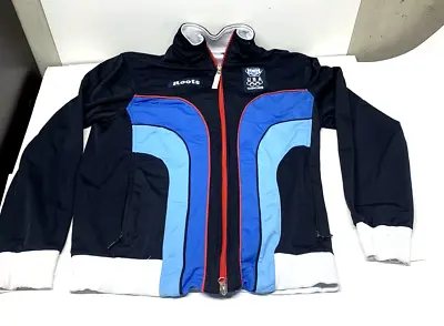 $27.99 • Buy Torino 2006 Winter Olympics Roots Mens Jacket Blue Navy Geometric Mock Neck M