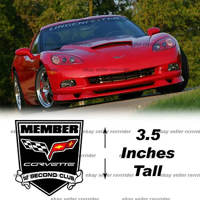 Corvette 12 Second Club Member Decal Sticker C5 C6 C7 C8 • $5.75