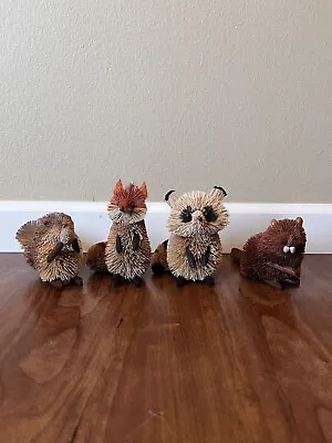 HAND CRAFTED Bottle Brush Figures Woodland Animals Lot Of 4 RUSTIC Retro 3  • $40