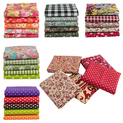 5X Printed Cotton Fabric Fat Quarter Bundle DIY Craft Quilting Patchwork Square • $6.68