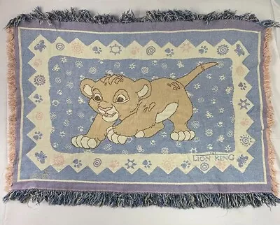 Vintage Blanket Lion King Throw 90's Disney Simba Baby • $14