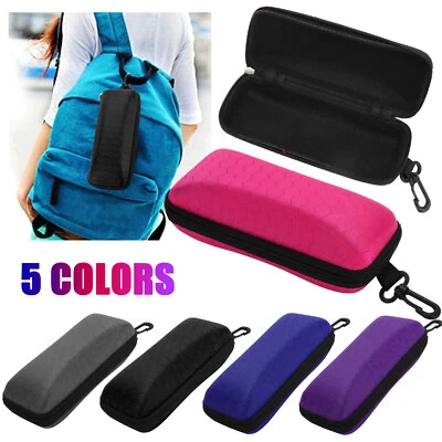 $6.98 • Buy Glasses Box Zipper Hard Case Sunglasses Protector Travel Fashion Bag W/Belt Clip