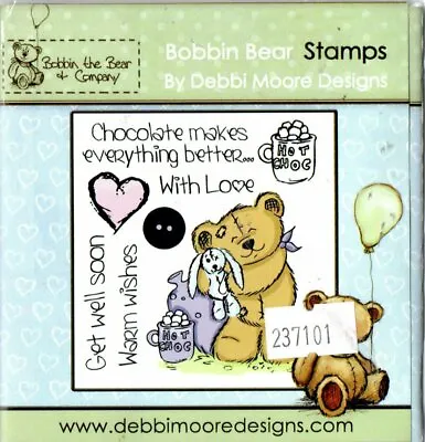 £1.99 • Buy Debbi Moore - Bobbin Bear Stamp Chocolate Makes Everything Better With Love
