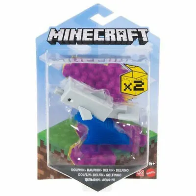 Mattel - Minecraft Craft-A-Block Action Figure - DOLPHIN (3.5 Inch) GTP14 - New • $10.89