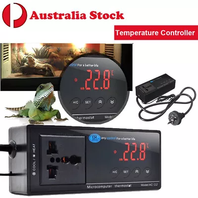 Digital LED Heating And Cooling Temperature Controller Pet Reptile Thermost AU. • $32.79