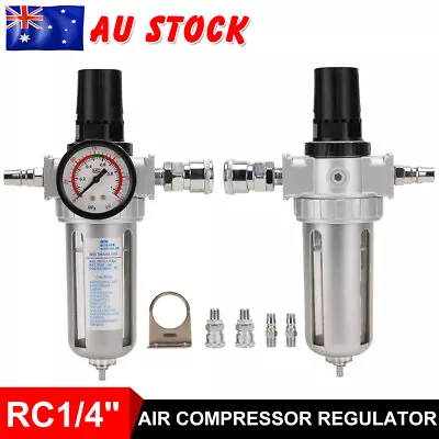 1/4  Air Compressor Regulator Moisture Trap Filter Oil Water Separator Kits AU • $24.95