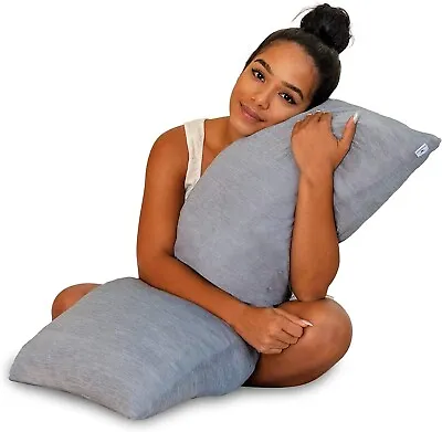 $29.95 • Buy Pharmedoc Pregnancy Pillow, Shredded Memory Foam - Dark Grey Cooling Cover