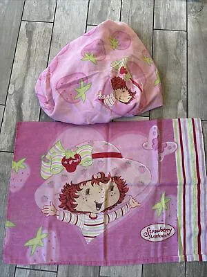Strawberry Shortcake Twin Fitted Sheet Vintage Stripes With 1 Pillowcase • $25