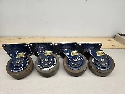 4 Vintage Industrial DARNELL CASTERS- Youngs Criterion - Barn Find - 4  Wheels • $350