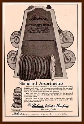 1926 Ad Packard Electric Co Warren Ohio Automotive Cable 5 Spool  • $12.99