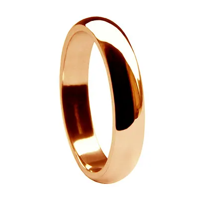 4mm 9ct Solid Red Gold D Shape Rose Wedding Rings Heavy 3.7/4.0g Bands UK HM H-Q • £192.59