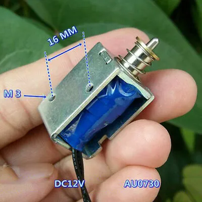 DC12V Push Pull Through Impact Type Mini DC Solenoid Electromagnet Spring Magnet • $3.25