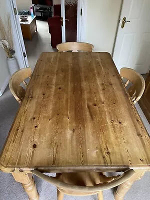 Rustic Farmhouse Dining Table And 4 Chairs • £60